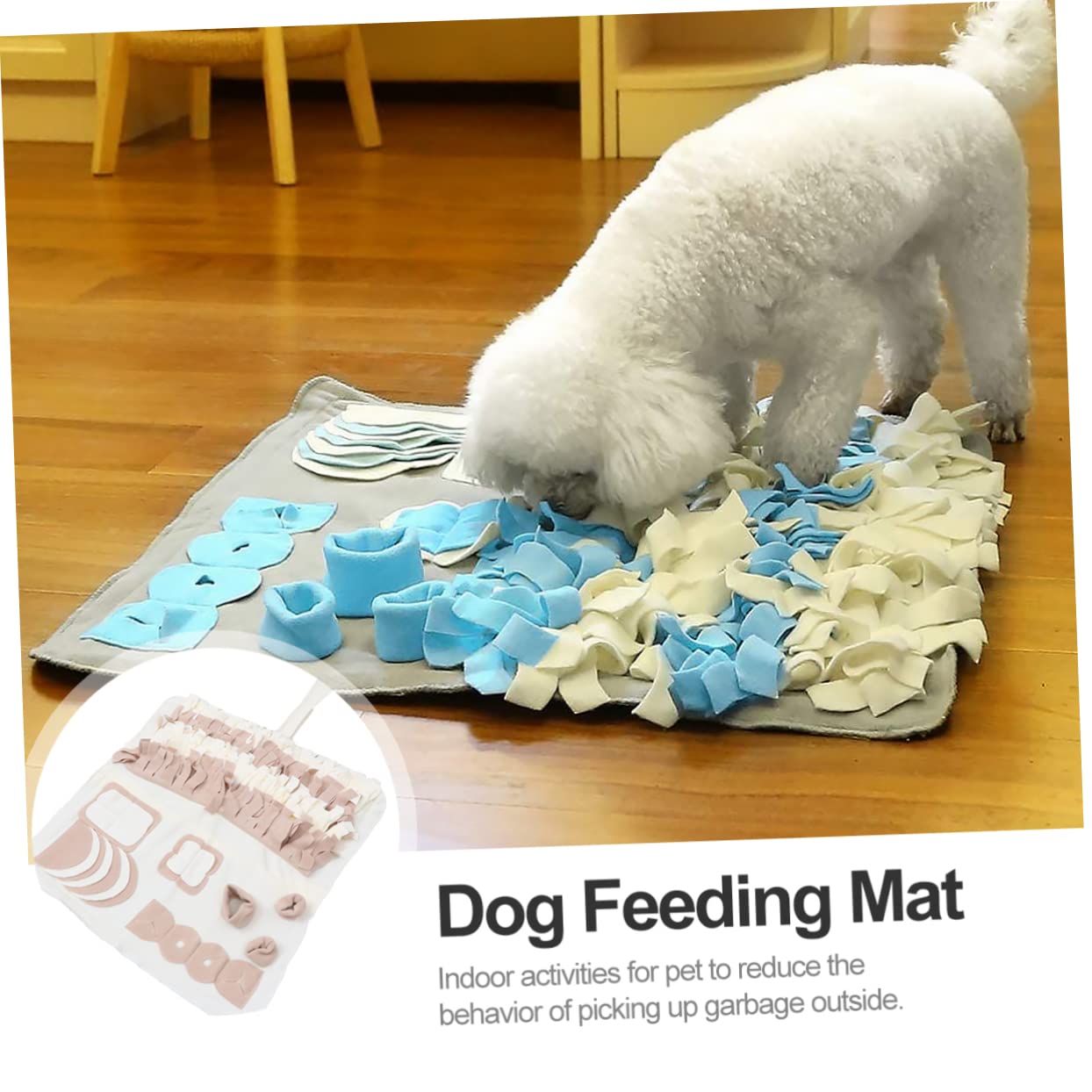 Schnüffelmatte für Hunde aus Plüsch Beige für Kleine und Große Hunde Fördert die Nasenarbeit Schlingen für Drinnen