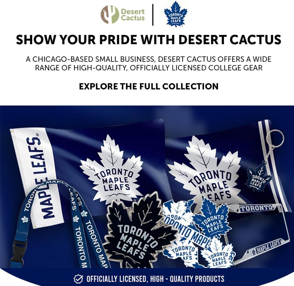 Desert Cactus Toronto Maple Leafs Luggage Tag – Official NHL National Hockey League Travel ID Label for Suitcases, Bags, and Carry-Ons (Acrylic Luggage Tag C)