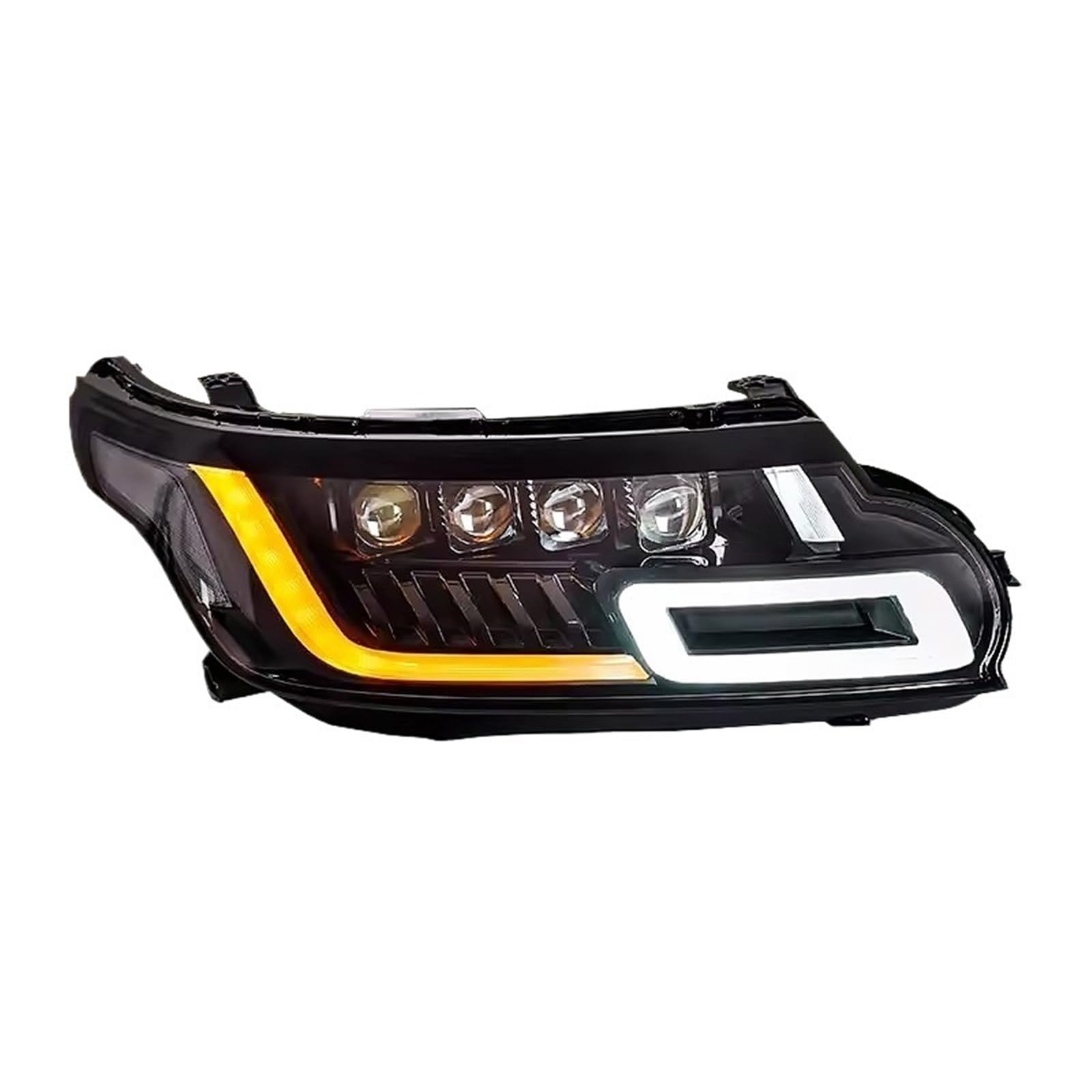 Faro Anteriore con luci diurne a LED (DRL) e Funzione di Orientamento dinamico per Land Rover Range Rover Sport L494 14-17, aggiornamento 18 fari Anteriori (Guida a Sinistra, 4 Lenti, 2 Pezzi)