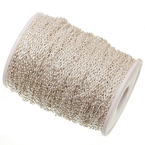 ILOVEDIY 5m Chaîne plaqué argent pour création de bijoux 3 x 2 mm (5m, Argent)