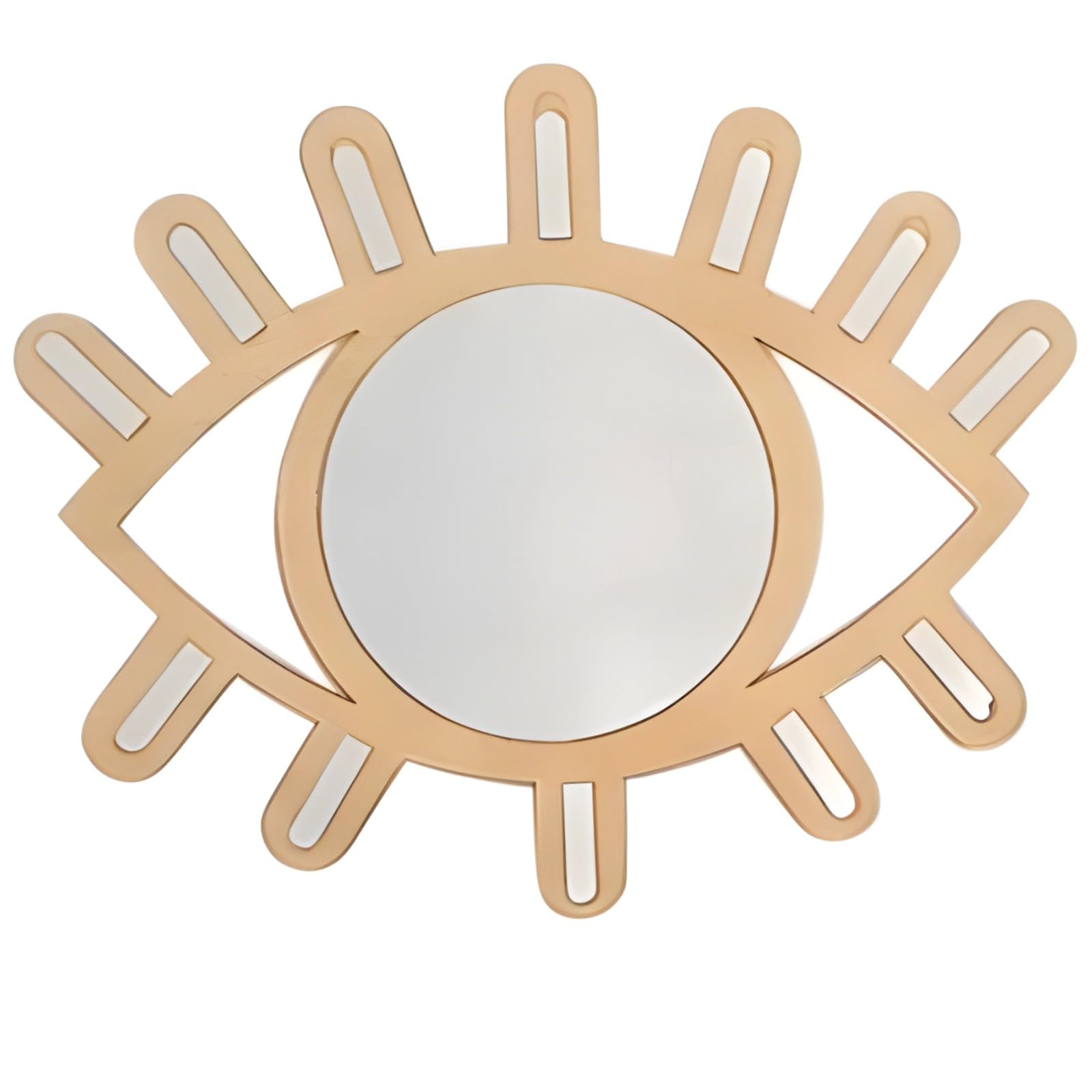 Generisch Wandspiegel in Augenform, Boho-Wandspiegel, Augenmotiv-Wanddeko aus Holz, 11,8 x 10,4 Zoll, leicht, für Wohnzimmer, Schlafzimmer und Büro, mit Warmer Holzoptik, besondere Geschenkidee
