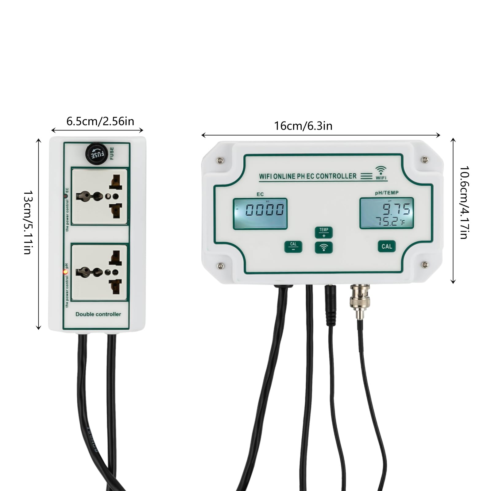 3 in 1 Digital WiFi Temperature Meter, Guardian Monitor Wi-Fi for Real-Time PH/Temp/EC, Water Quality Monitor Combo Wall Mounted Guardian Monitor, for Homes, Schools, Laboratories