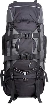 80L Internal Frame Backpack Hiking Camping Backpacking Water Resistant Pack Trekking Bag with RainCover Gray