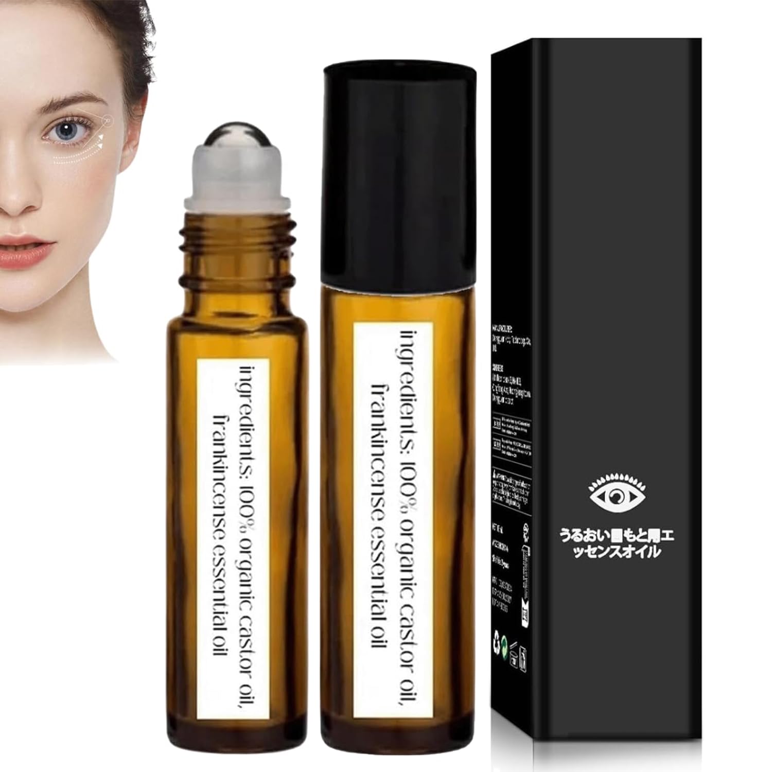 2PCS Rollerball Castor Oil and Frankincense, Castor Oil and Frankincense Eye