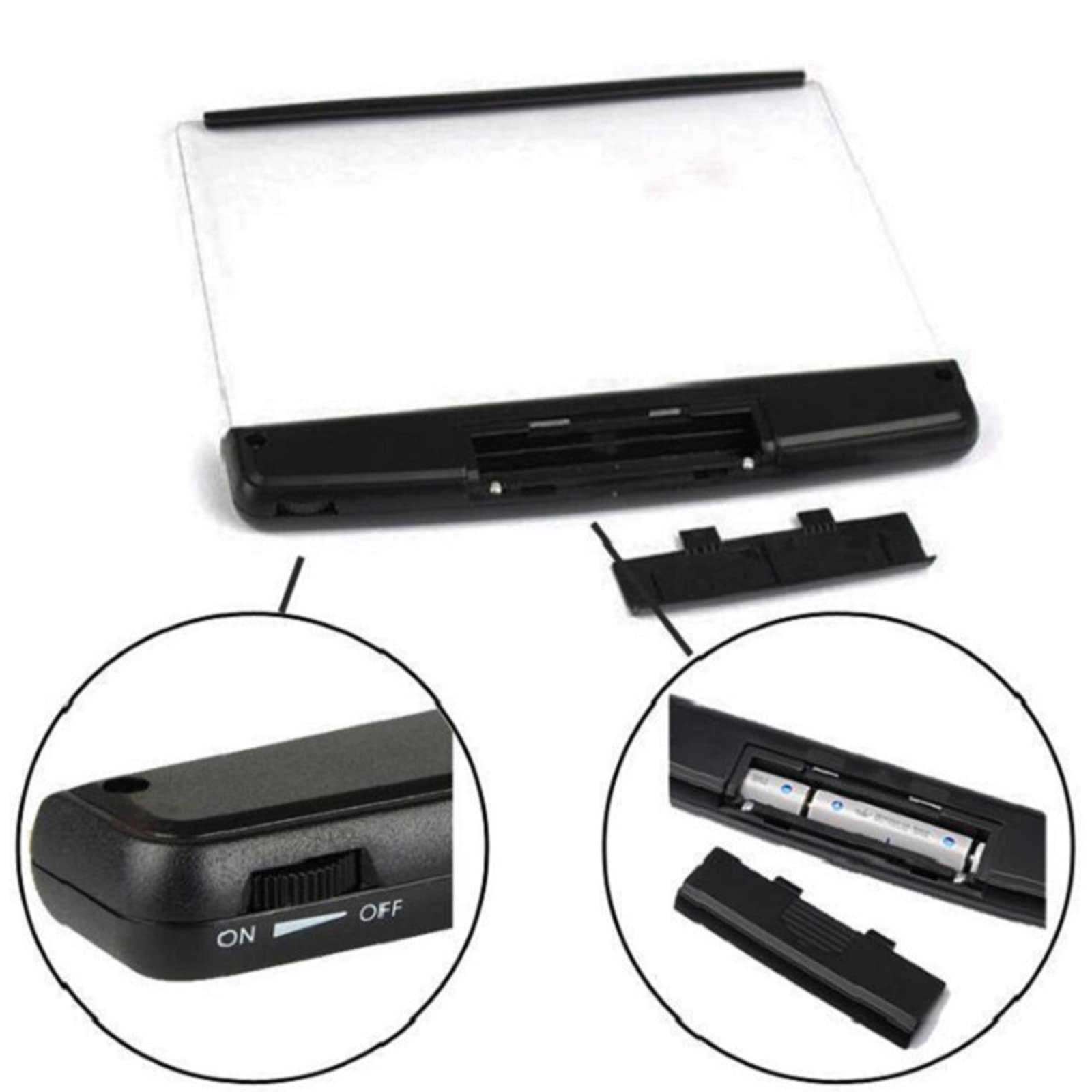 HOTUT Piatto LED Libro Lampada, LED Libro Pannello Luce, Lampada da Lettura per la Cura Degli Occhi, Lettura Lightwedge, Luce per Notturna, Nero