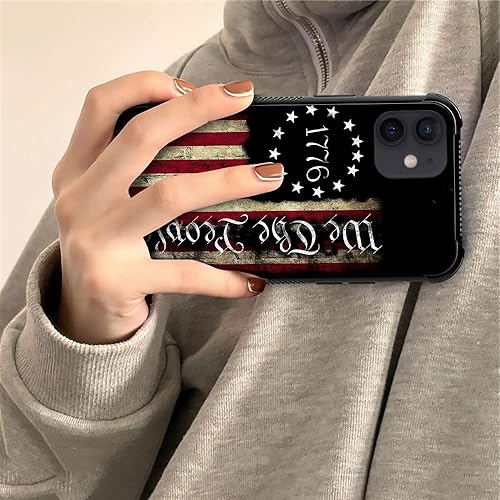 Miniatura 6 de Compatible con iPhone 12/12 Pro, diseño de bandera estadounidense H G66, resistente a los arañazos y golpes, funda protectora de TPU resistente para