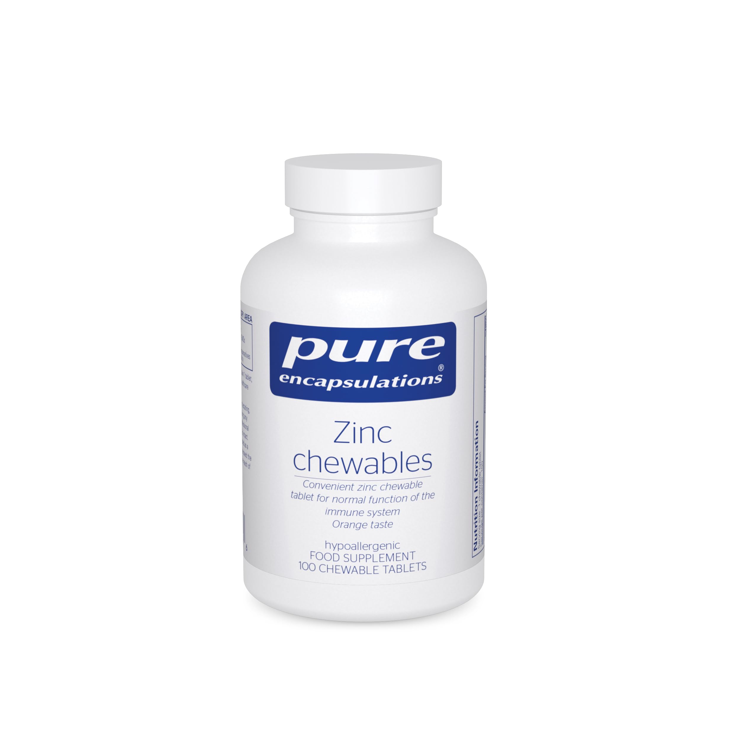 Pure Encapsulations Zinc Complex, 100 Chewable Tablets