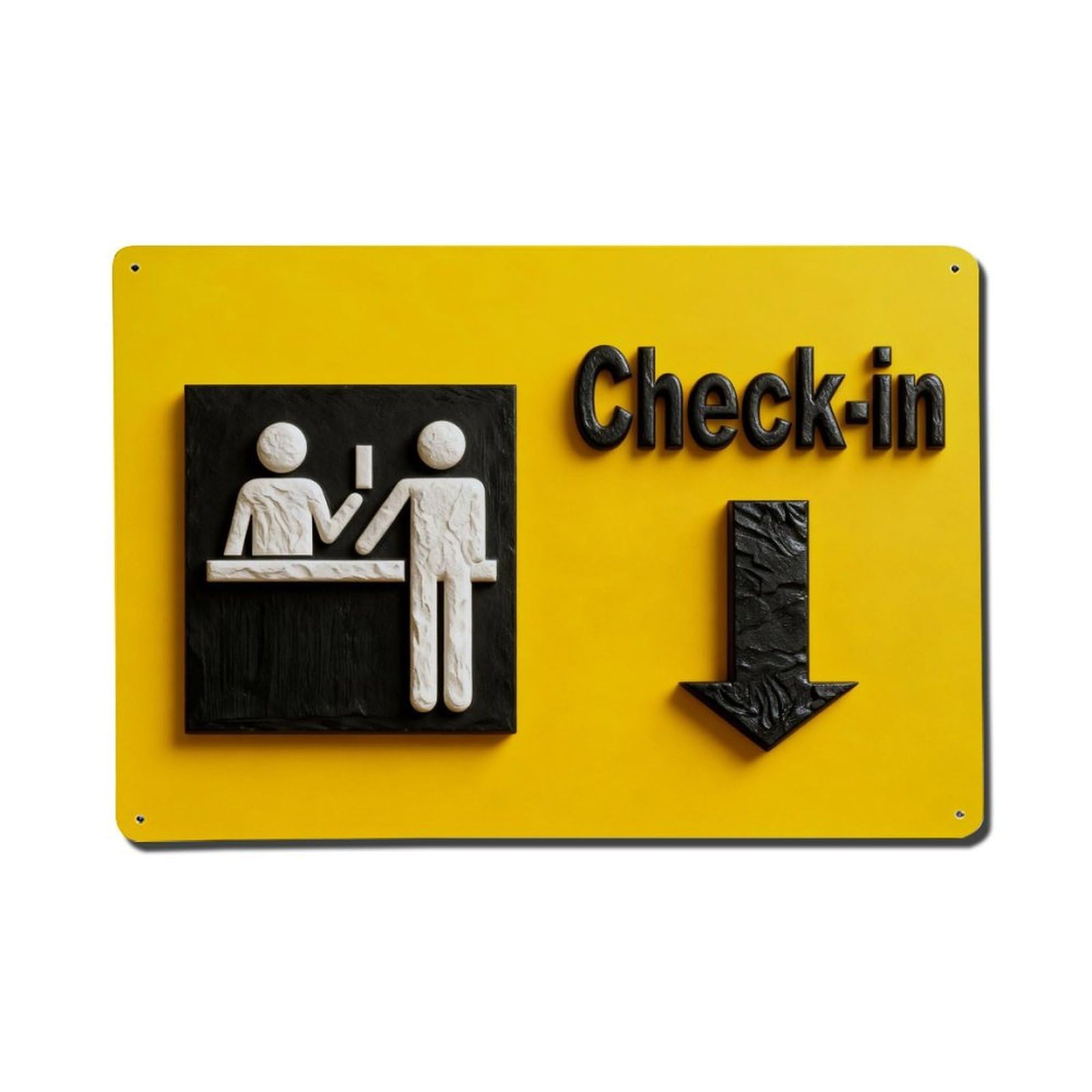 Check In Sign Arrow Metal Tin Sign Plaque