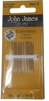 John James Embroidery Needles Size 8