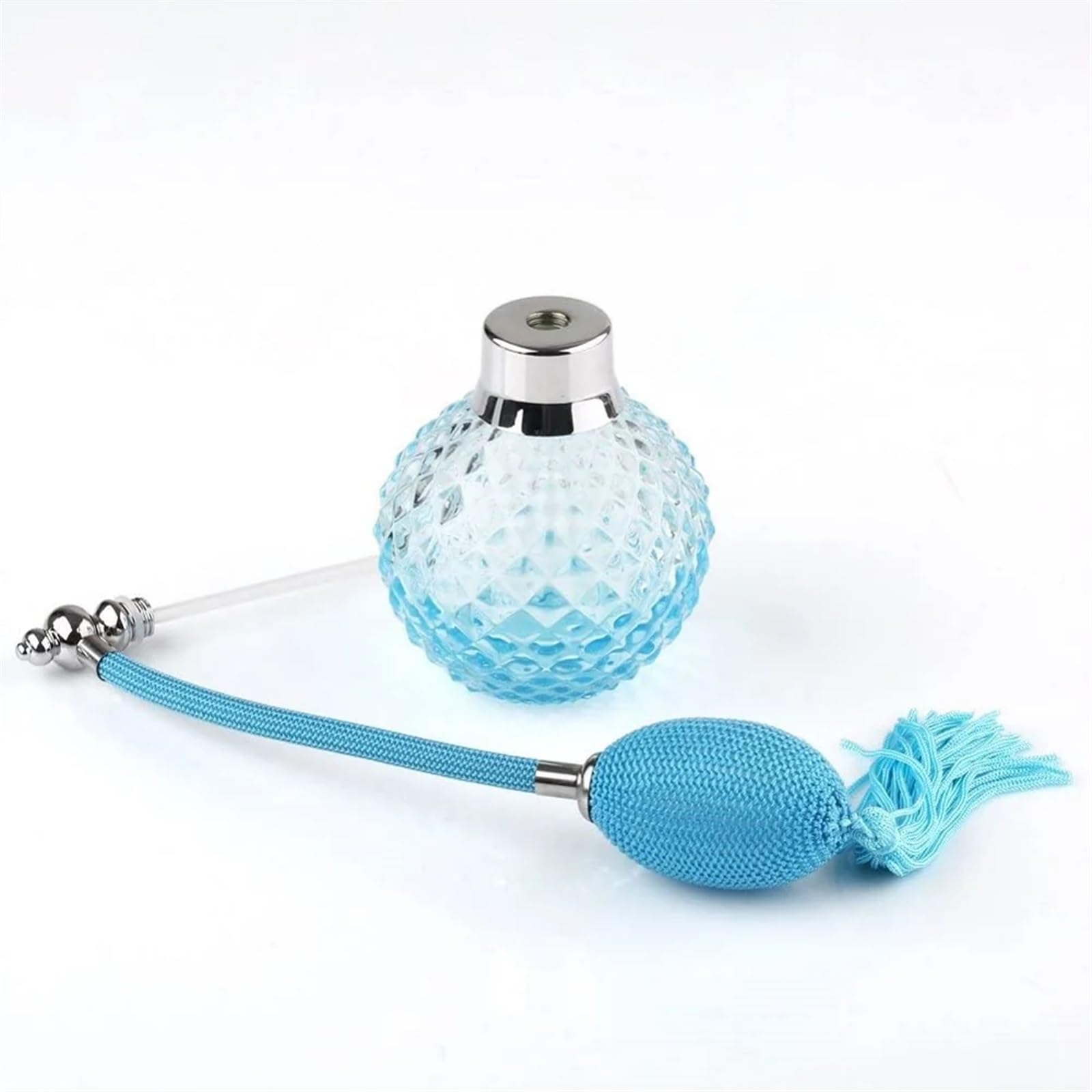 2 pz 100 ml Bottiglia di Profumo Cristallo Vintage Vuota Lunga Nappa Spray Atomizzatore Tappo Vetro Riutilizzabile 24mm for Le Donne regalo blu Per Viaggi E Vacanze