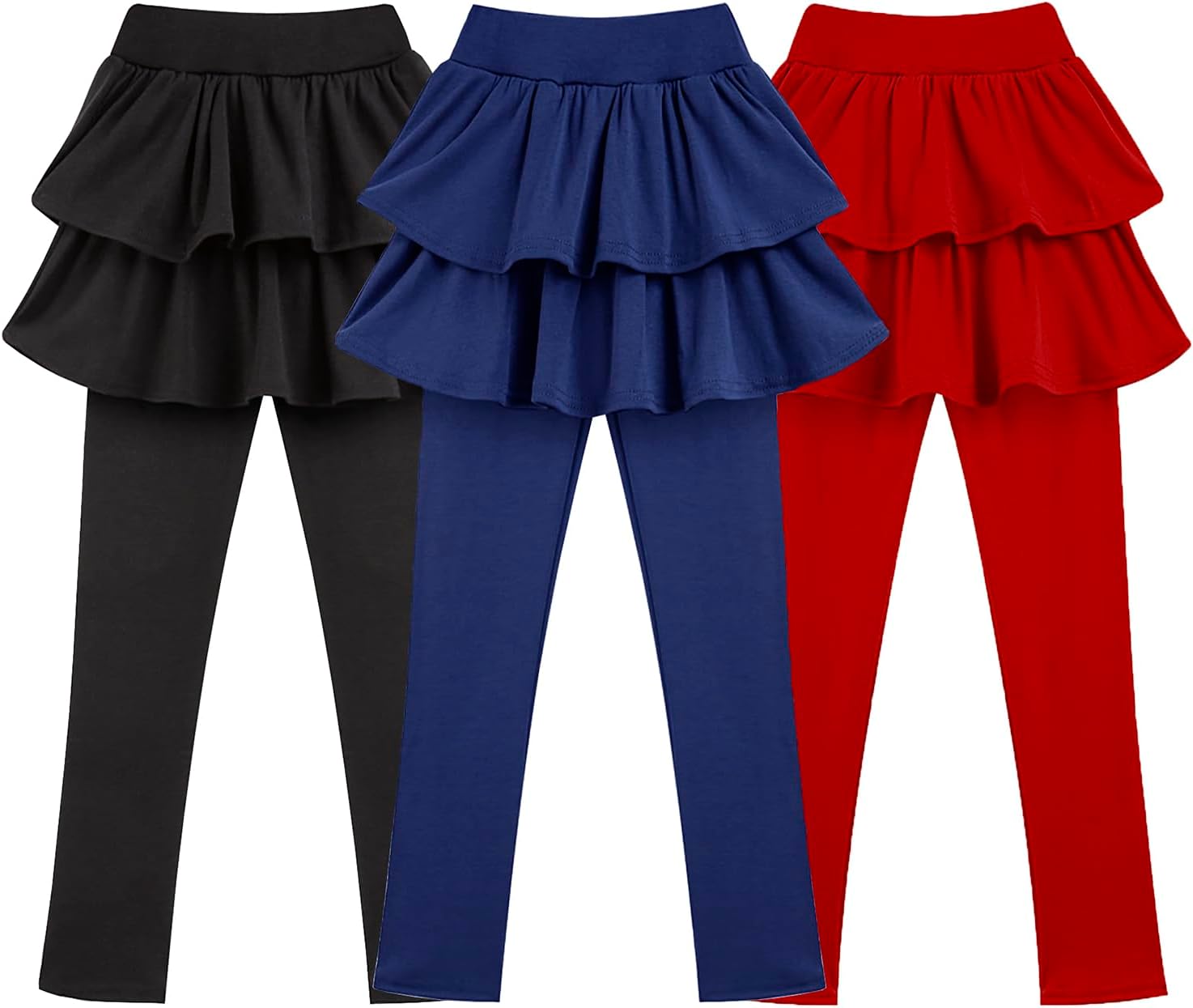 Girls School Uniform Pants Leggings with Skirt Cotton Kids Winter Warm Toddler Tutu Pants - Image 2