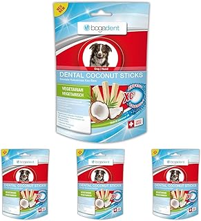 bogar, Bogadent Dental Coconut, Dental Sticks Hund, Hundesnacks mit Kokosnuss, Beugt Plaque und Zahnstein vor, Zahnpflege für Hunde, Stärkt das Fell, Hundezubehör, 50 g (Packung mit 4) product image