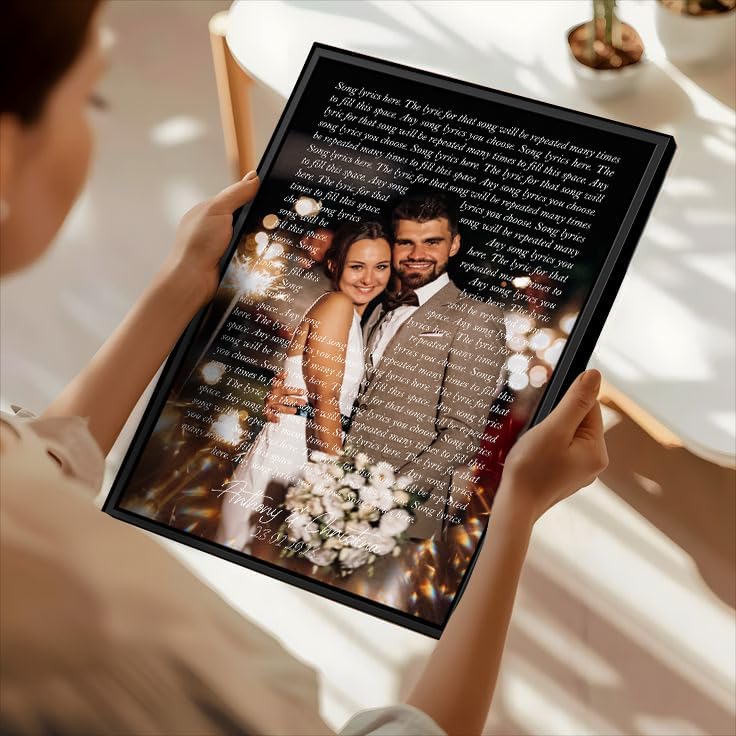 Miniatura 4 de Letras de canciones personalizadas para pared, decoración de pared con letras de canciones, canción personalizada con foto, impresiones artísticas