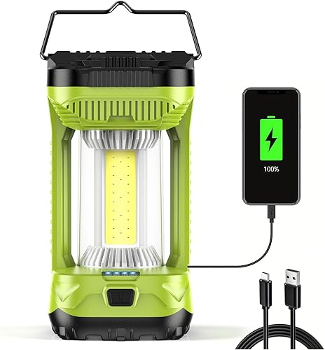 AlpsWolf Linterna de camping recargable, linterna LED de 4000 mAh para cortes de energía, súper brillante, portátil, luz de campamento, lámpara de