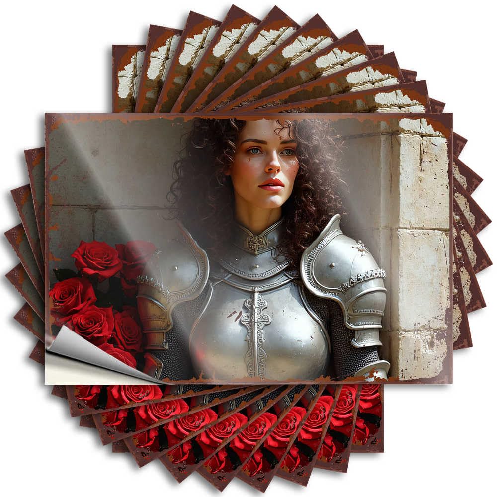 Fzfn Colour Decal Stuff Custom Stickers, Bottle Waterproof Medieval Beauty With Red Roses For Hydro Flask | Tall Vinyl Decals For Items Holiday Gift(6X9cm)