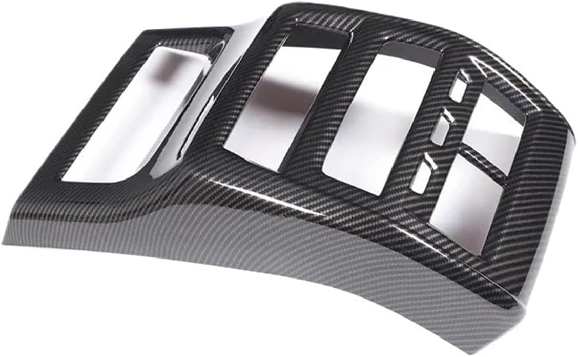 Compatible With X5 G05 22-24 ABS Silver/Carbon Fiber Car Rear Air Conditioner Outlet Anti-kick Panel Cover Trim Sticker Car Accessories(Style A carbon fiber)