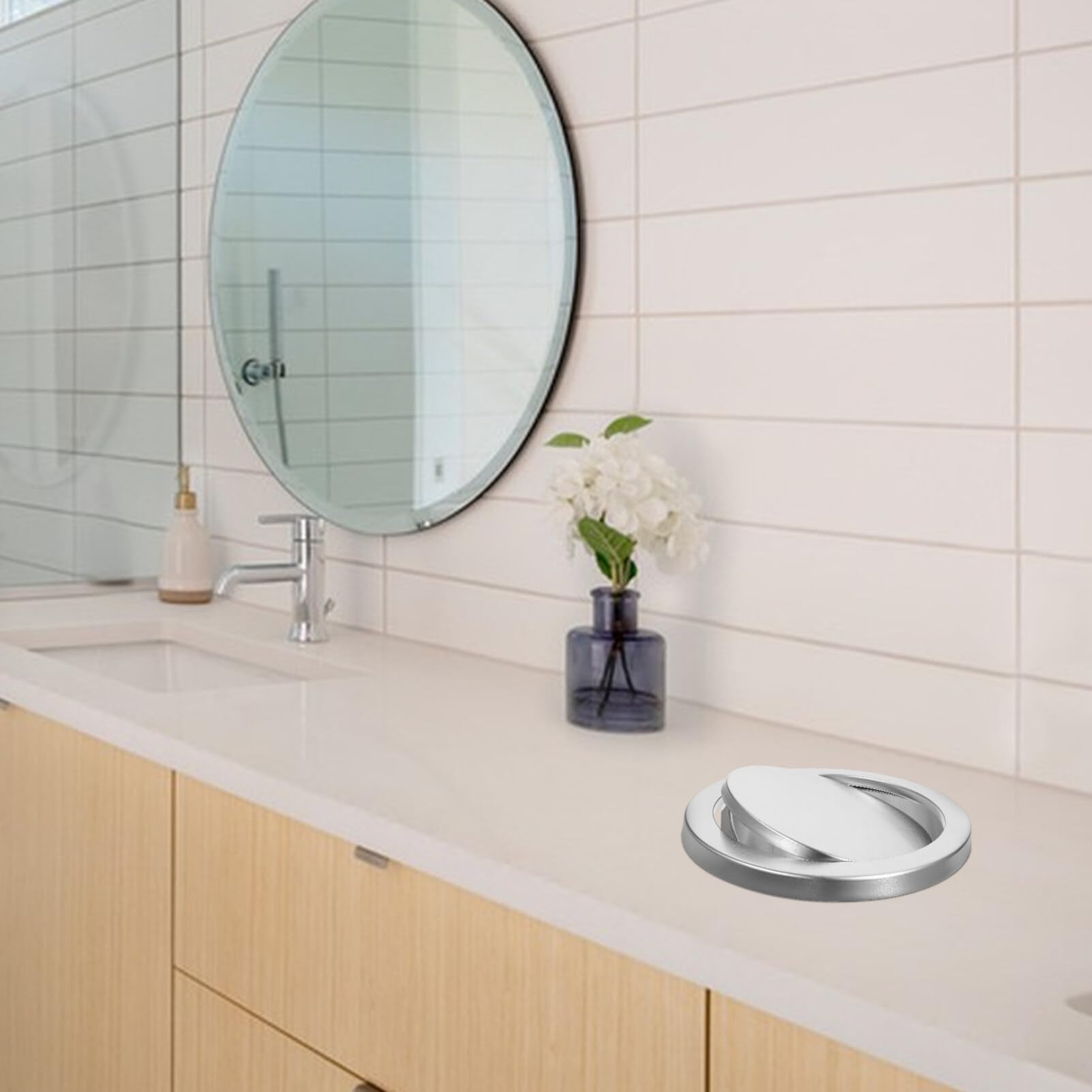 Couvercle Basculant En Acier Inoxydable Pour Poubelle 30 Cm Résistant Aux Intempéries Accessoire Remplacement Pour Poubelle De Cuisine Et Lieux Publics