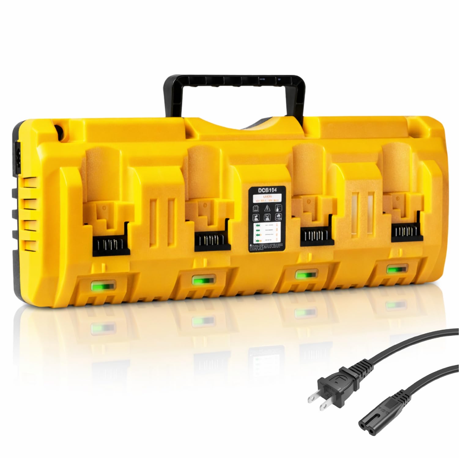 HOYOA DCB104 Dewalt Battery Charger Replacement – 4-Port Charging Station with USB & Type-C Ports, 20V MAX, Compatible with Dewalt 12V-20V Batteries, Multi-Port Fast Charging for Home & Work Use