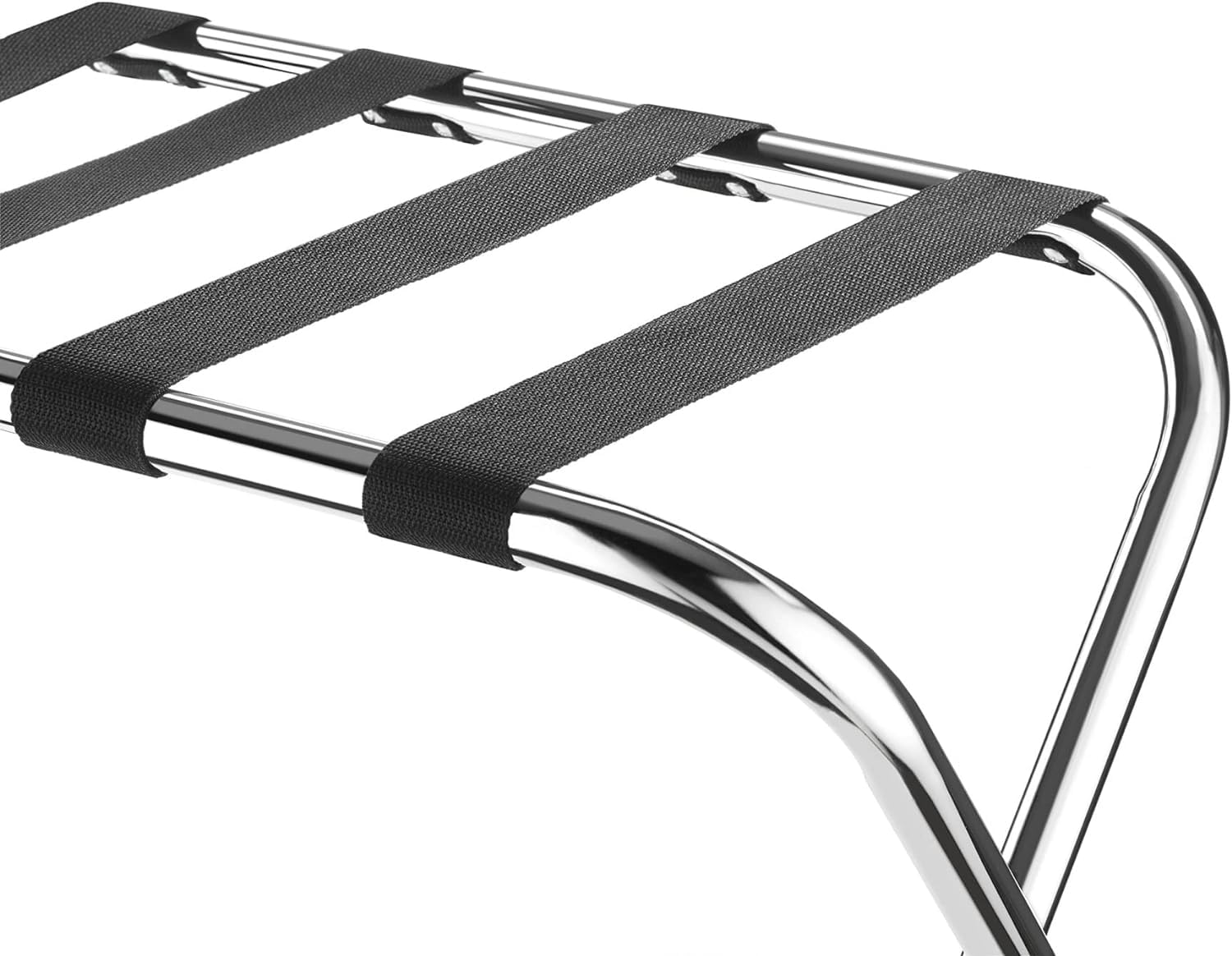 Portaequipajes Plegable de Metal para habitación de Invitados, Resistente Soporte para Maletas con Correas de Nailon, para Uso en hoteles y hogares, Acabado Plateado, solución de almacenamie