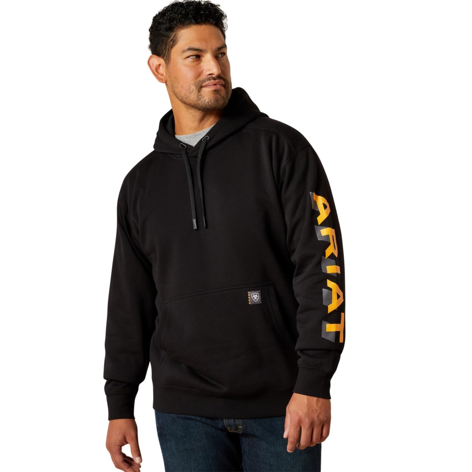 ARIAT mens Rebar Lightweight Logo Hoodie