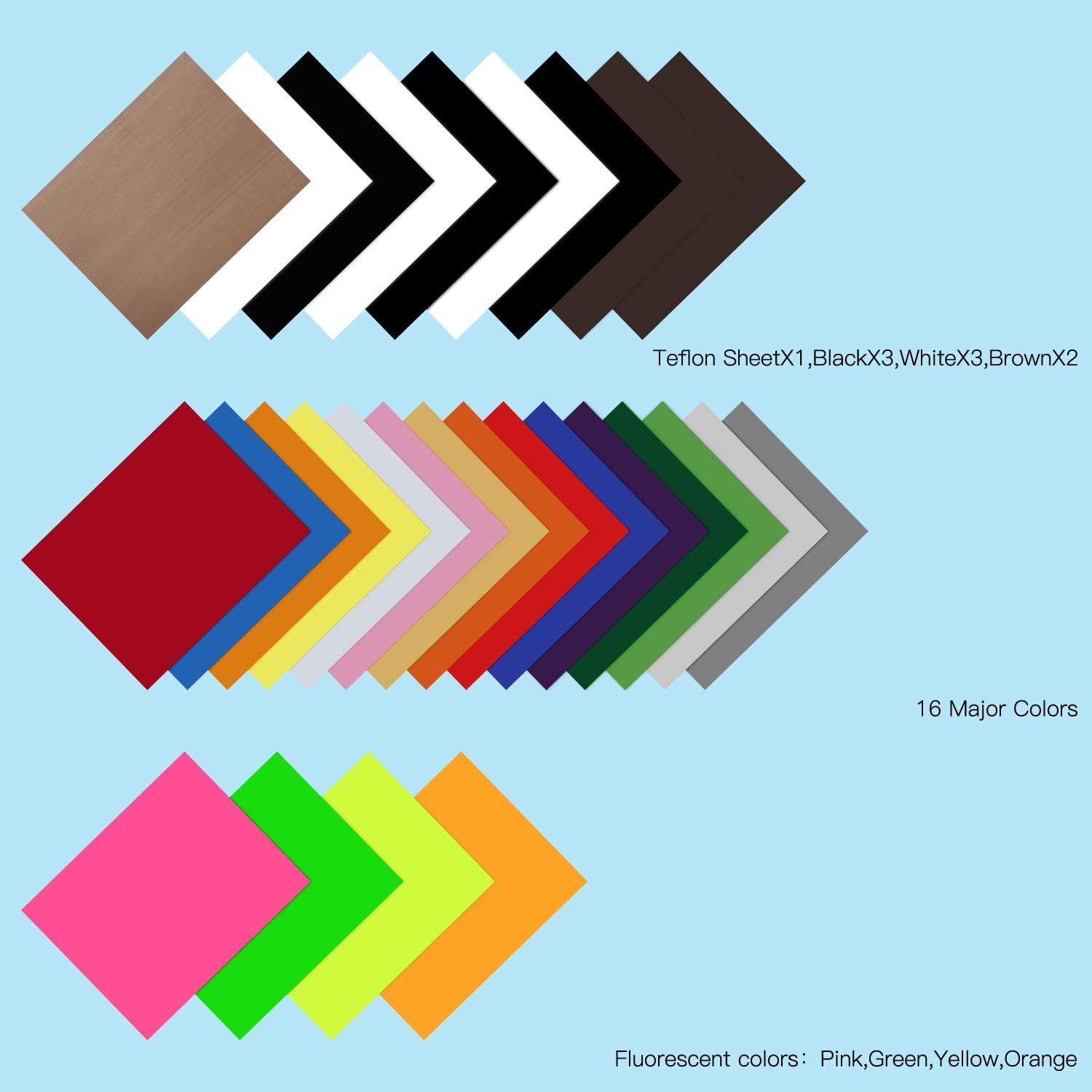 YRYM HT HTV Heat Transfer Vinyl Bundle - 28 Pack 12"x10" Assorted Color Sheets for Cricut Silhouette Cameo or Other Heat Press Machine - Iron On Vinyl for T-Shirts Clothing Garment Easy to Weed