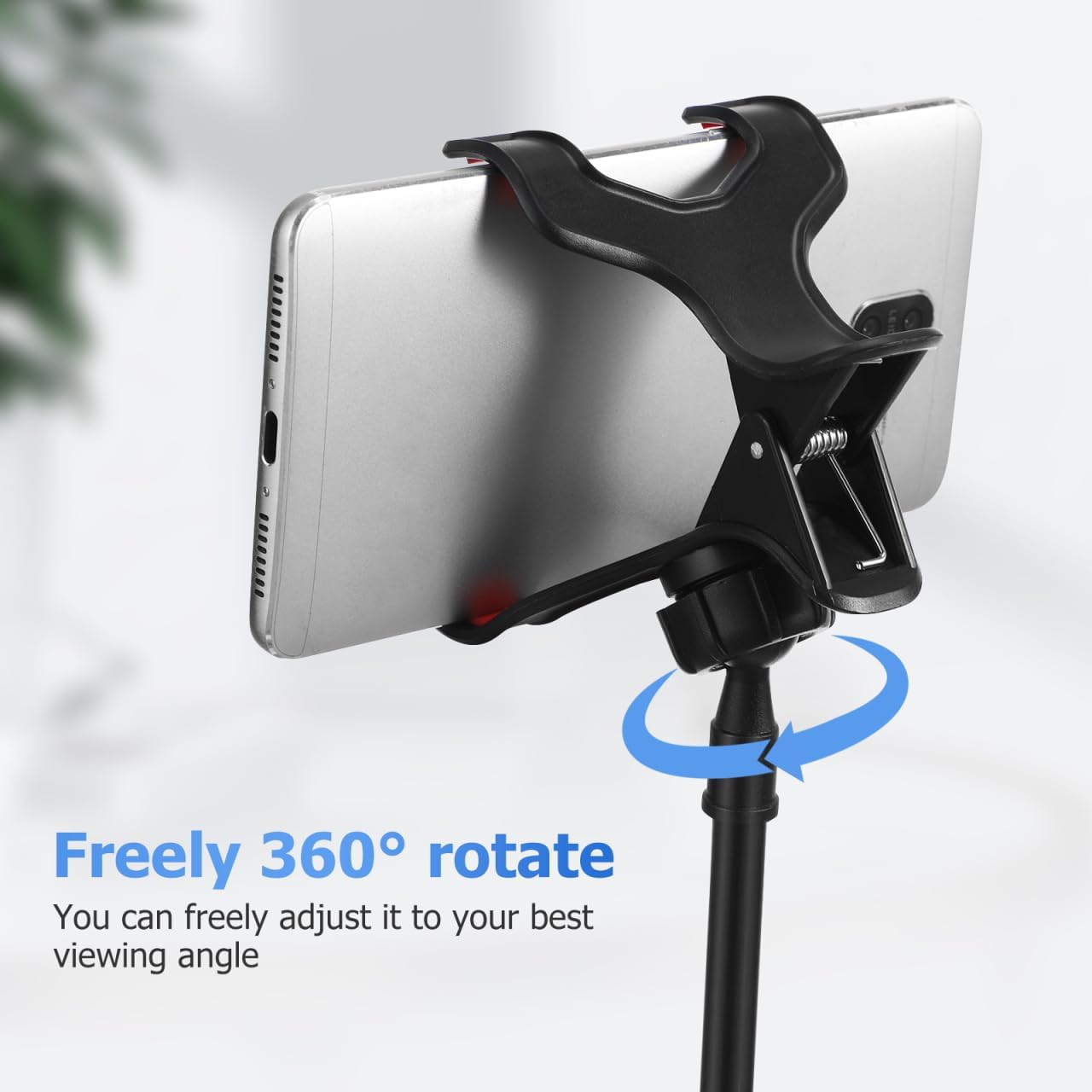 Housoutil Adjustable Neck Phone Holder, U-Shape Lazy Phone Stand, Black Neck Holder for Bedside and Desktop Use Perfect for Live Streaming and Video Calls image 7 of 9 B0DWSPSBVL