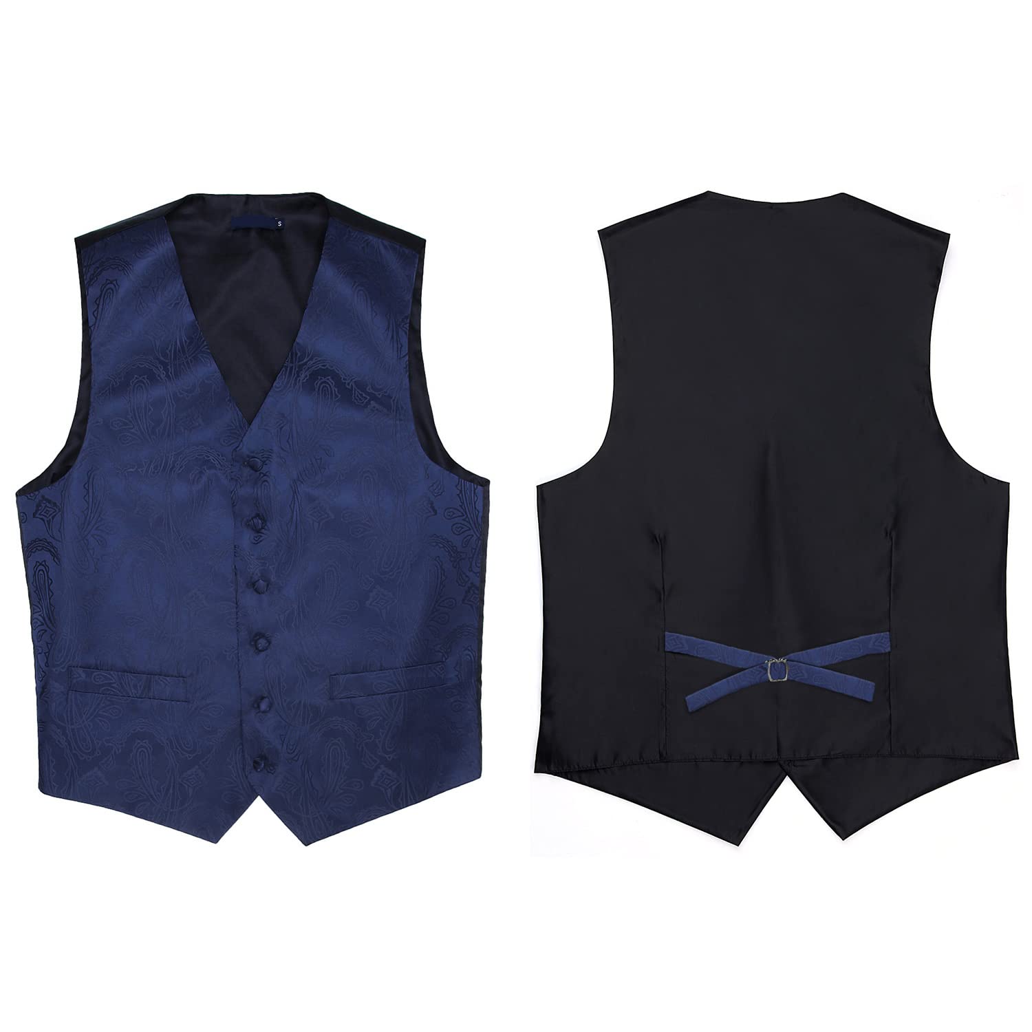 Enlision Chaleco y corbata floral jacquard paisley para hombre y traje de chaleco cuadrado