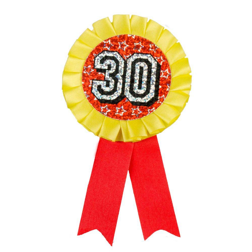 Boland 30116 - Badge Holographic Rosette 30th Birthday Badge Party Anniversary Medal Decoration