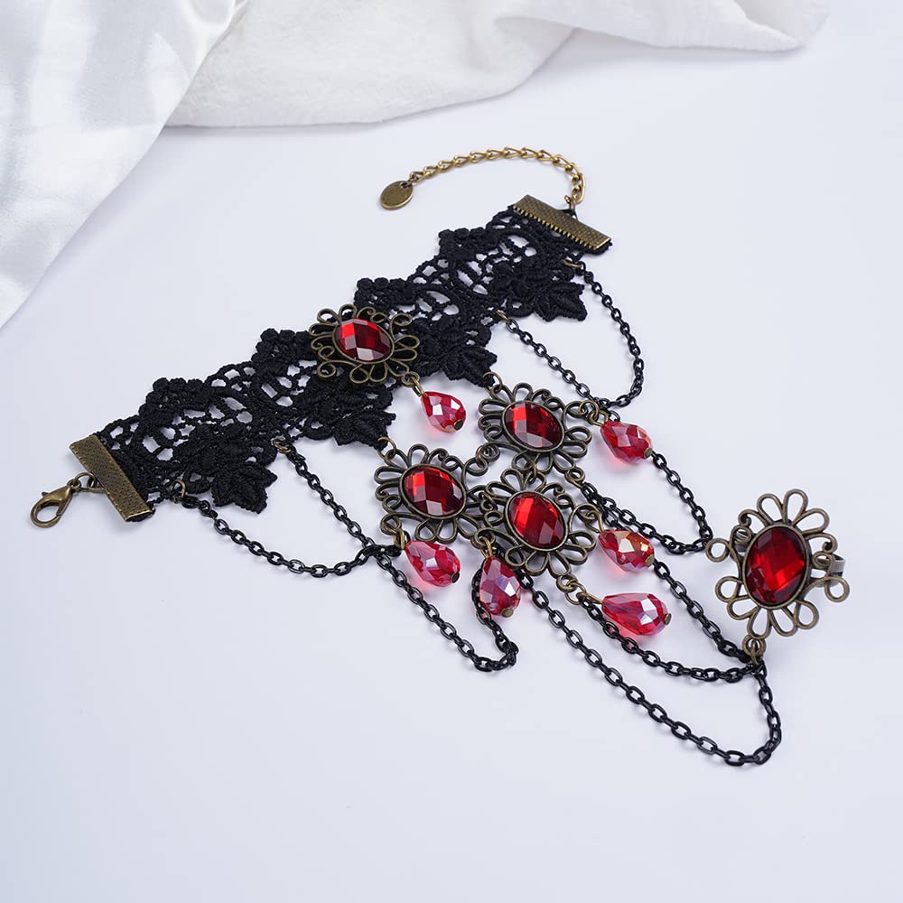 Pulsera Con Anillo De Espinas Gótico Oscuro | Ajustable, Para Halloween, Cosplay Y Rave
