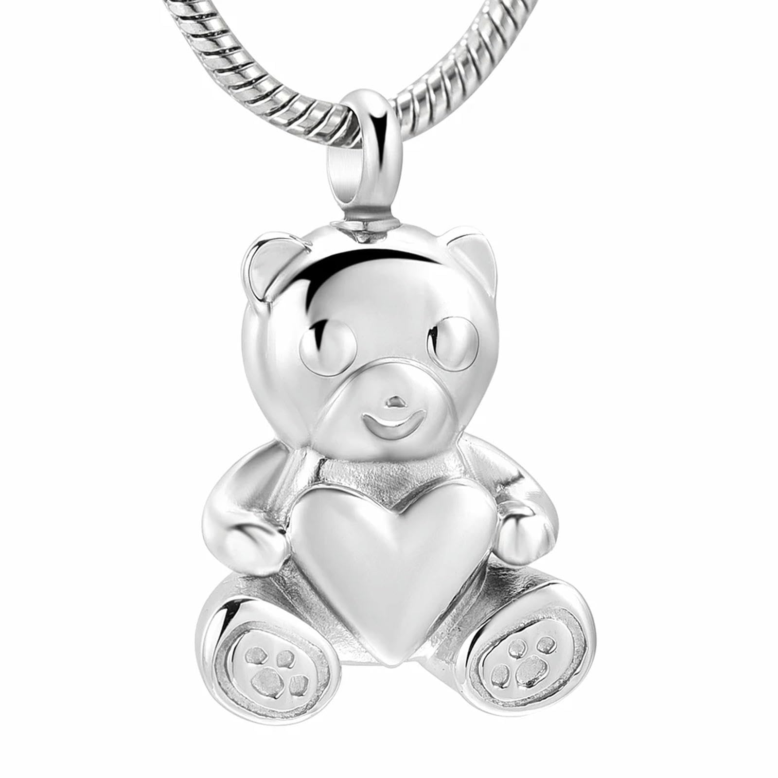 Collier urne ours argent solution discrète pour préserver les cendres funéraires