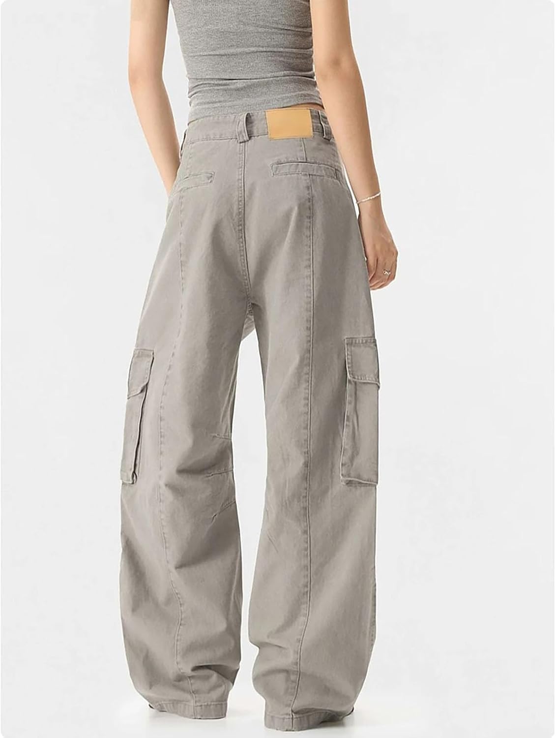 Cargo Pants for Women Men with Pockets Baggy Cotton Pants High Waisted Hip Hop Wide Leg Y2k Grunge Casual Clothes - Image 5