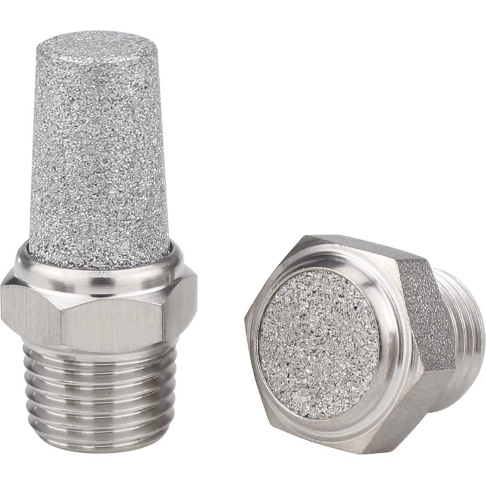 Silencieux d'échappement pneumatique, M5 1/8 "1/4" 3/8 "1/2" -2 "NPT mâle silencieux d'échappement pneumatique raccord filtre anti-bruit(Bspt Ss304 Nest,1/4")
