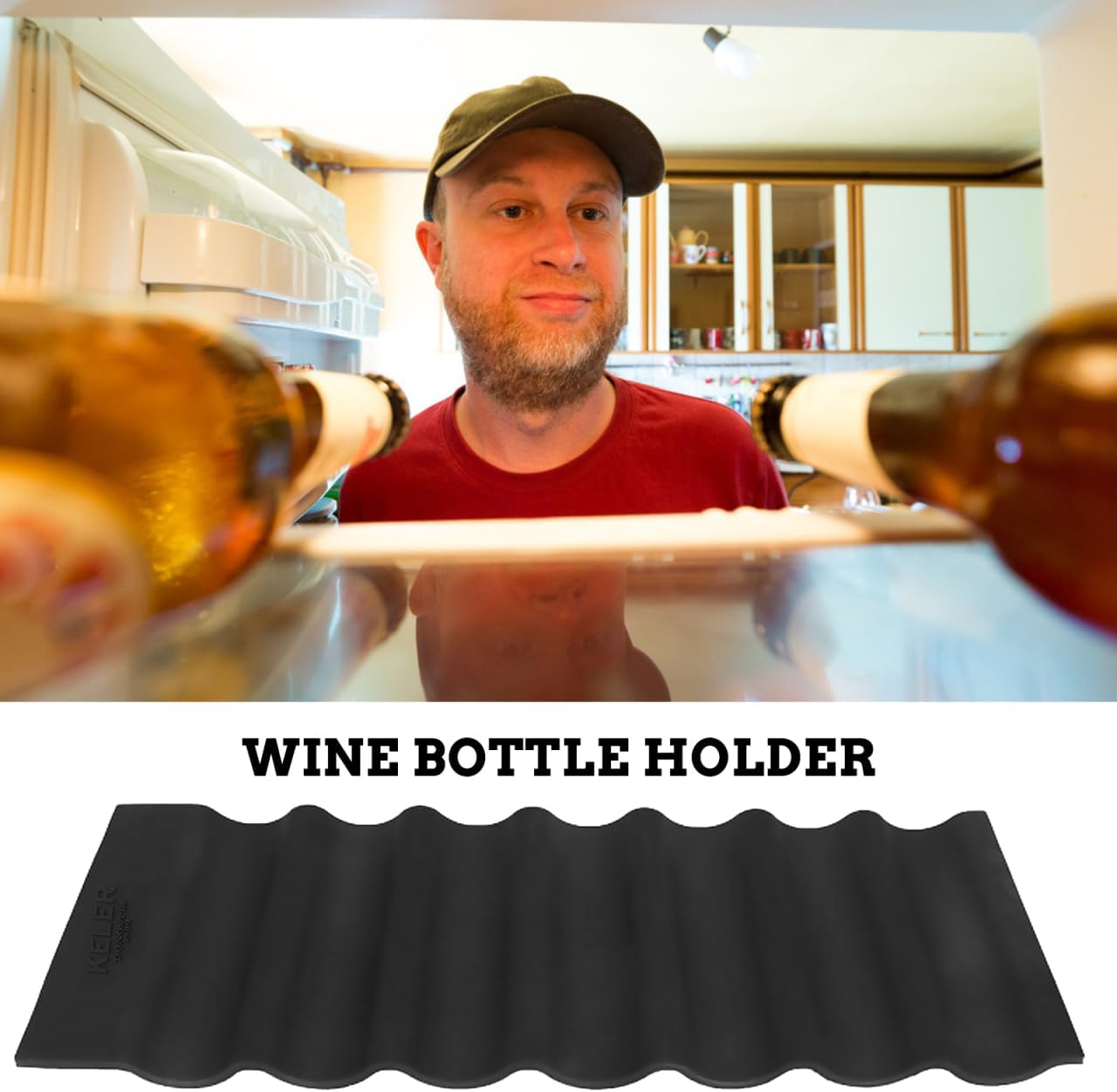 UPKOCH Fridge Drink Organizer Mat 2-Pack Non-Slip Refrigerator Storage Pad for Beer Soda Tea Cans and Bottles Kitchen Storage Accessory 10.03 X 3.93 X 0.78 in image 2