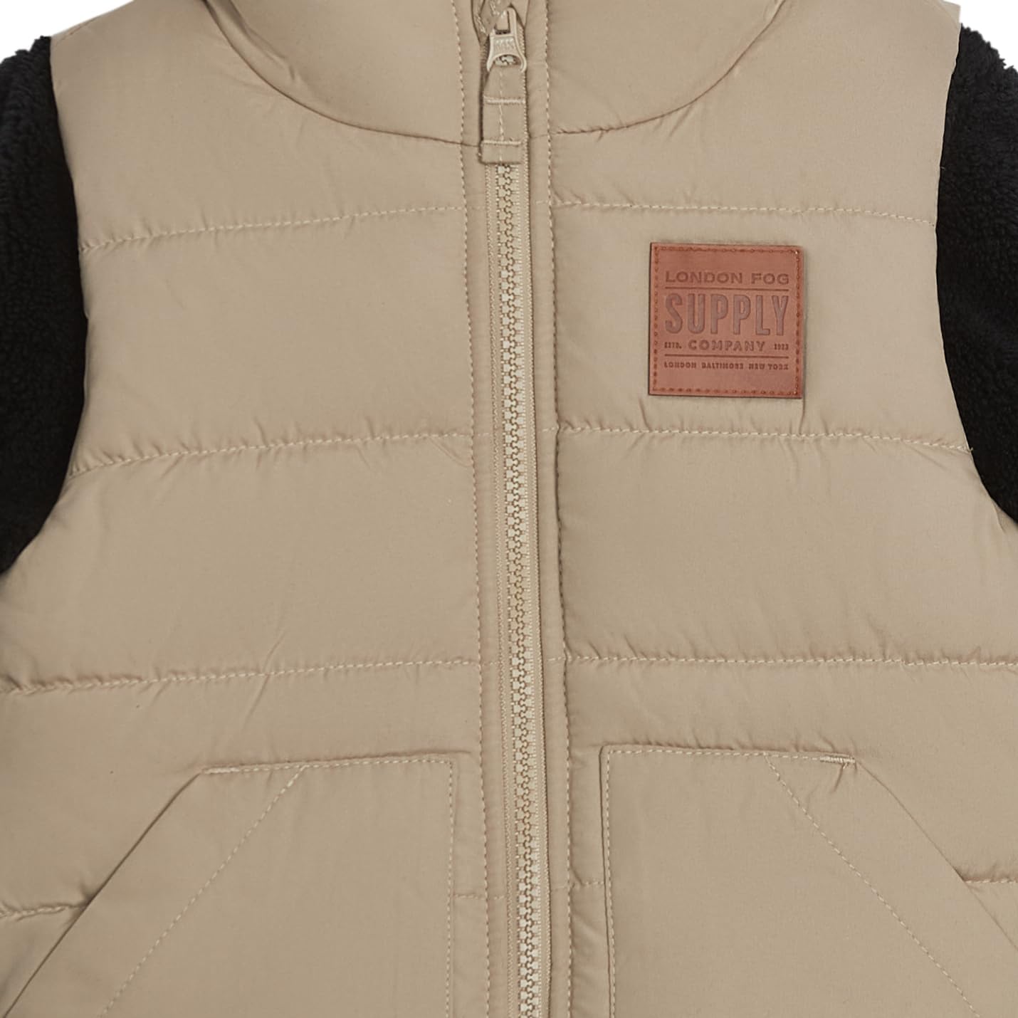 LONDON FOG Boys' 3-in-1 Heavyweight Puffer Vest and Hooded Sherpa Jacket Layered Winter Coat