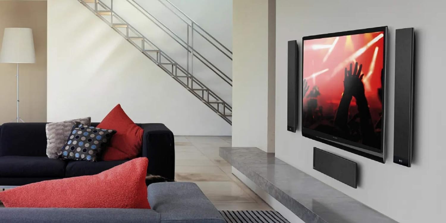 KEF T301 Lautsprecher Schwarz Paar|Ultra Flach| 3,5cm tief|10-150W|HiFi|Heimkino|TV