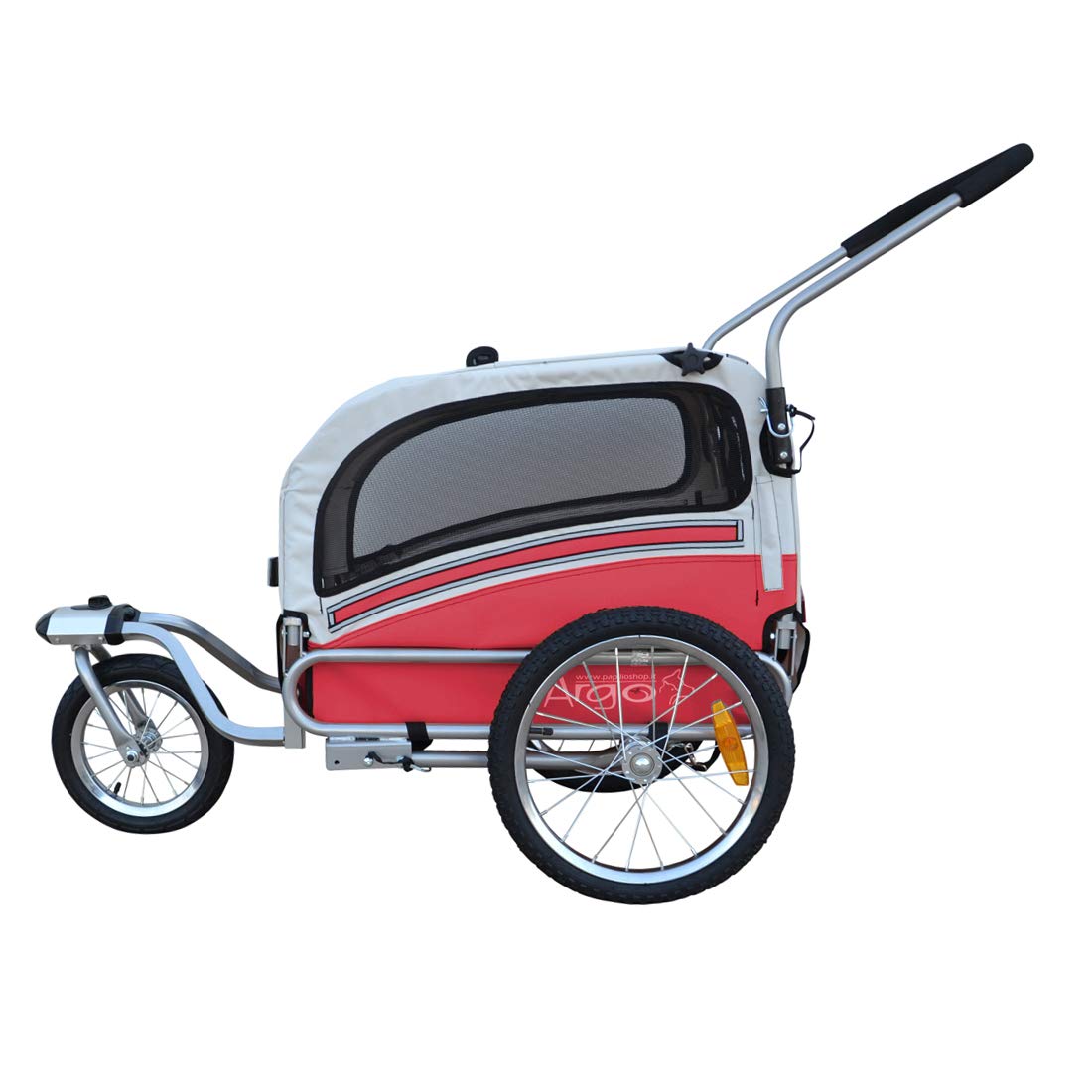 PAPILIOSHOP Argo Remolque Bici y Silla de Paseo para Perro Mascota (Rojo S)