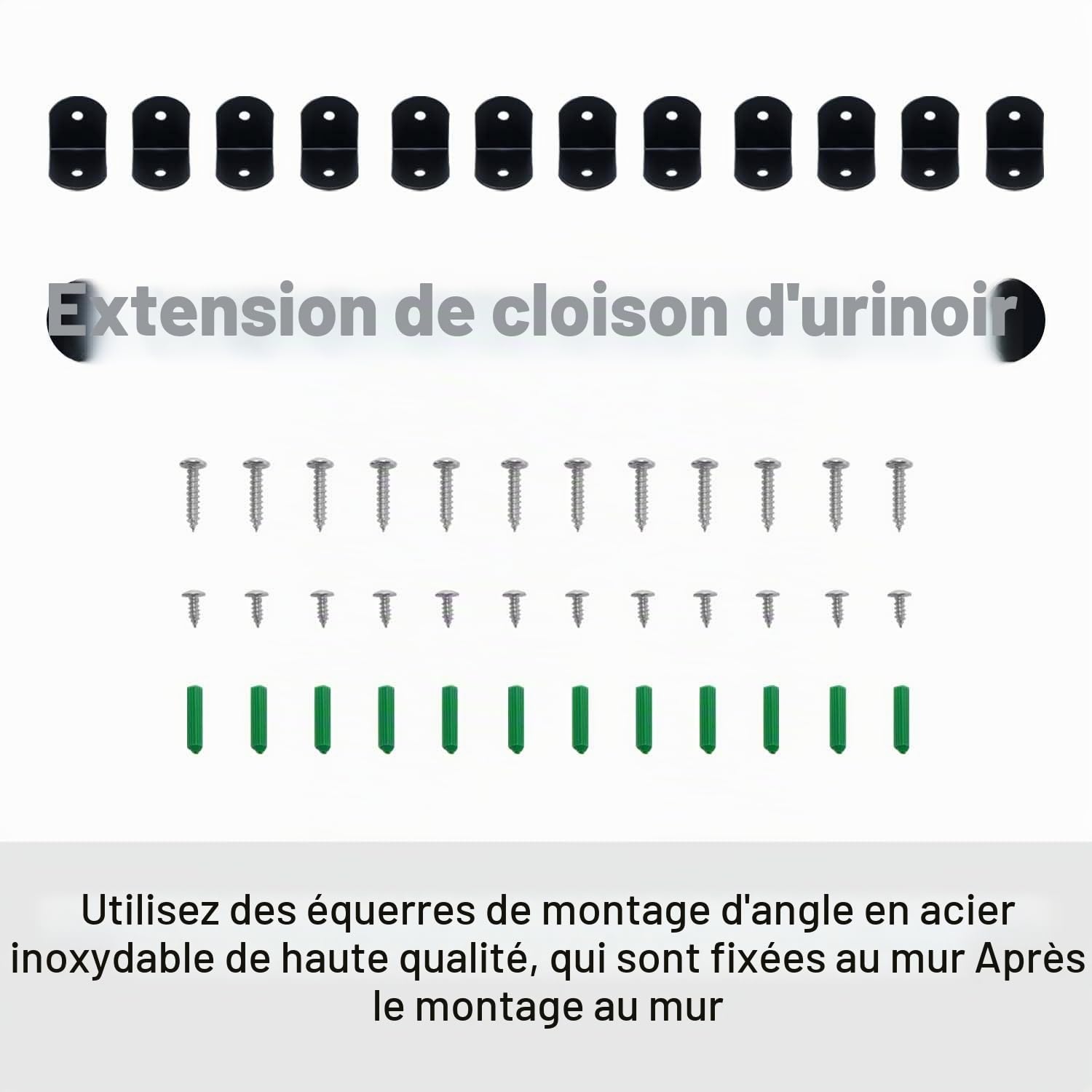 Paroi de séparation d'urinoir 90 x 40 cm, séparateur d'urinoir pour homme, brise-vue, toilettes, cloison de séparation pour écoles, centres commerciaux, jardins d'enfants, lieux publics
