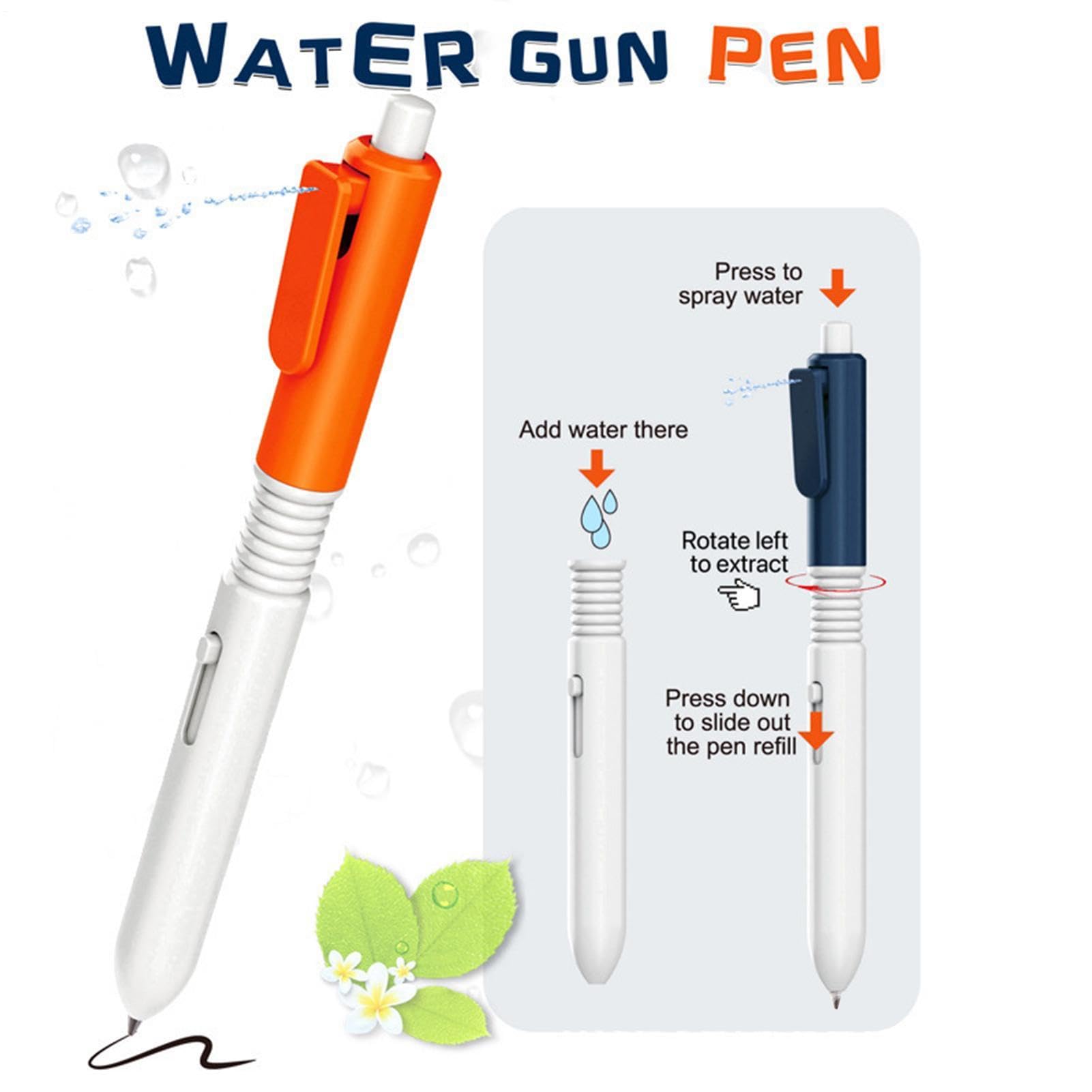 Giocattolo a penna con spruzzo, divertente penna spray, gadget portatile per trucco 'acqua, giocattolo di forniture scolastiche, accessorio divertente all'aperto per spiaggia e piscina