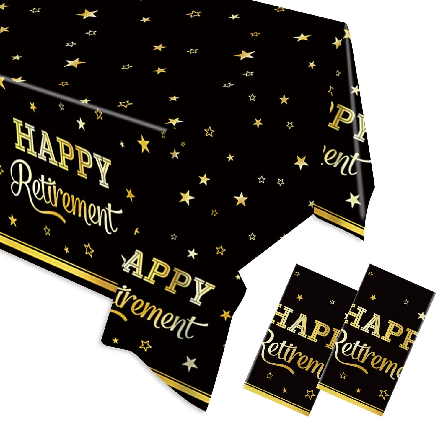 Egami 2pcs Retirement Tablecloth for Bladies and Gentlemen Retirement Party Supplies Decorations 108 inches x 54 inches for Retirement Party Supplies