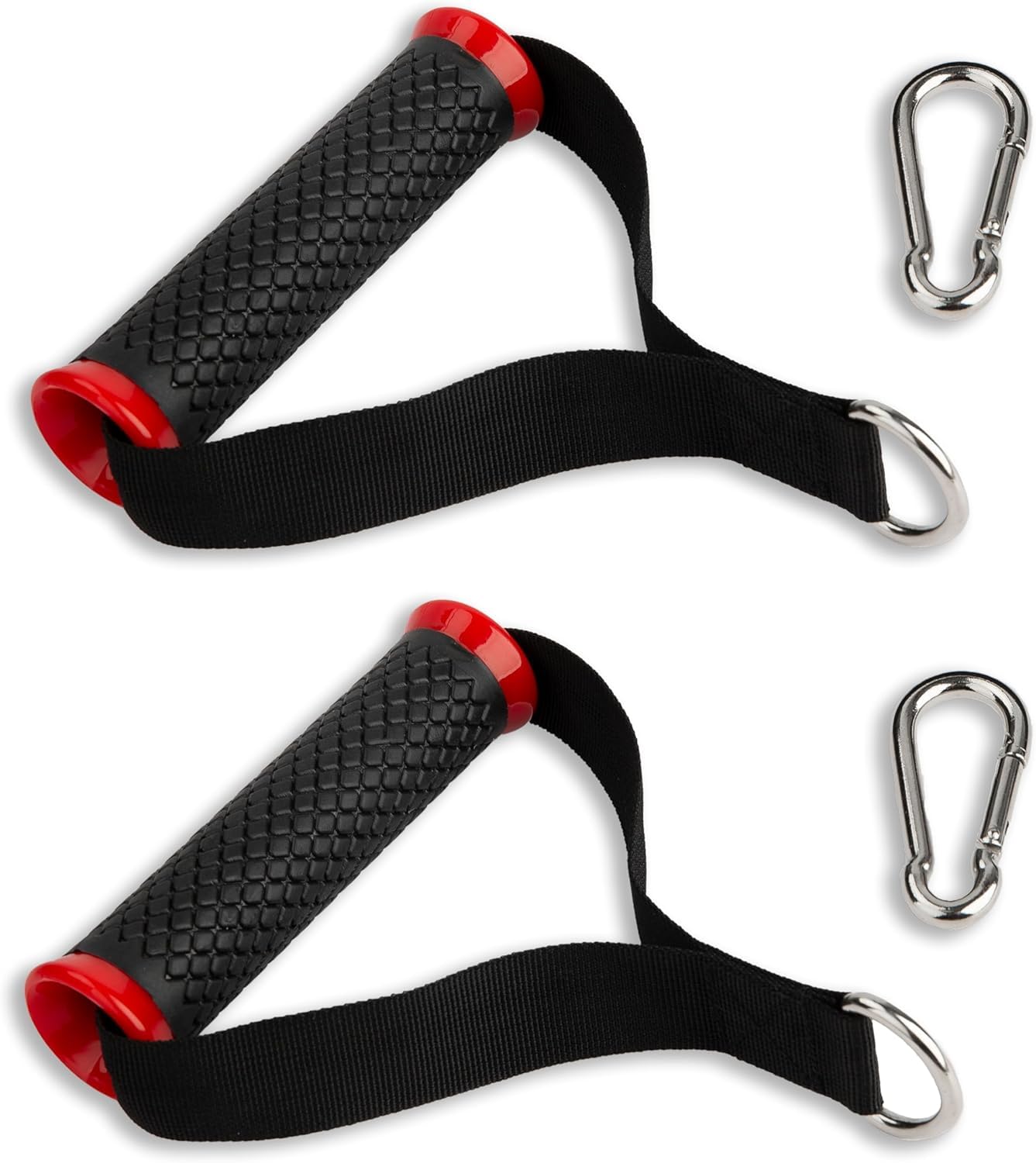 IGNITE WEIGHTS® Heavy Duty Exercise Handles, Cable Handles Gym Equipment Attachment, Double D-Ring Grips, Encrypted Webbing, Design Non-Slip Comfort Grips 2 Handle, 2 Hook-image-17