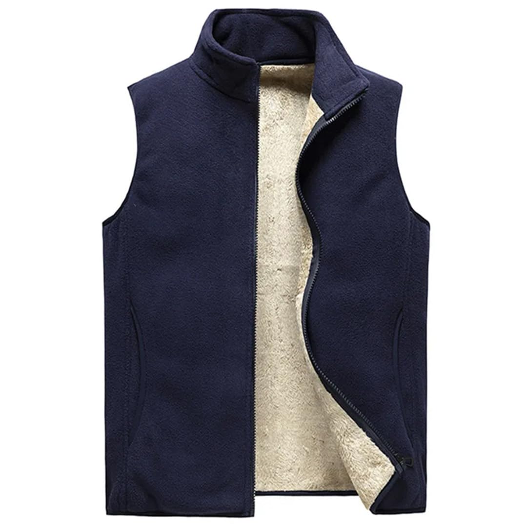 Gilet smanicato da uomo alla moda casual in lana calda