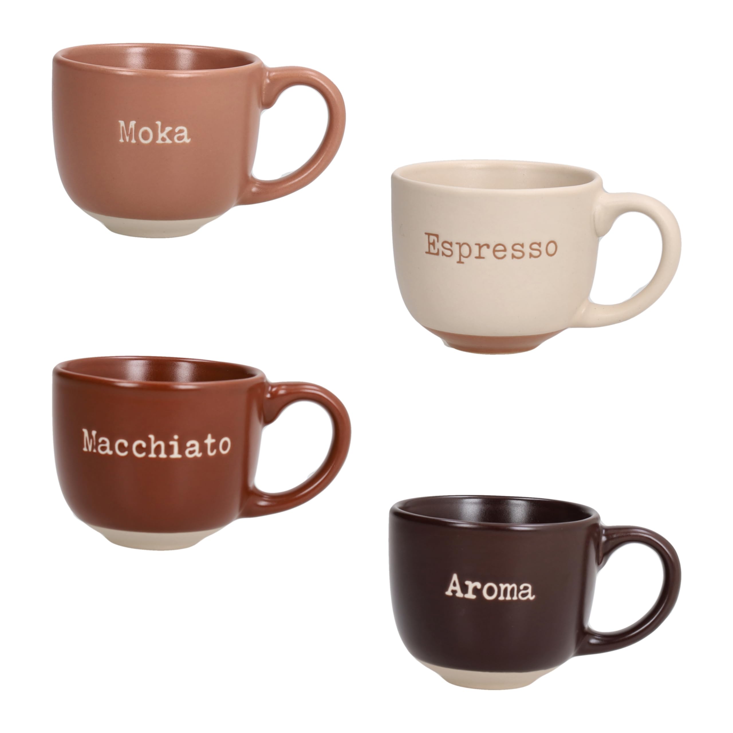 Tognana, Pack of 4 Coffee Cups Without Plate 100 cc Barista, New Bone China, Multicolour