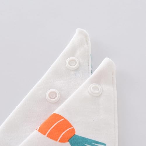 Miniatura 3 de Paquete de 5 baberos baberos para bebés para niños y niñas, de algodón orgánico suave, baberos para la dentición