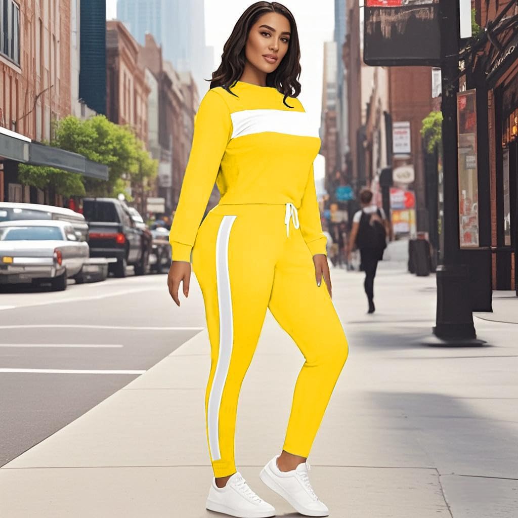 Bealin Sweatsuit for Women 2 Piece Outfits for Womens Color Block Tracksuit Crewneck Sweatshirts Pullover Lounge Sets - Image 4