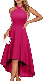 DRESSTELLS Formal Cocktail Dresses for Women, Wedding Guest Halter High Low Valentine Dress 2026