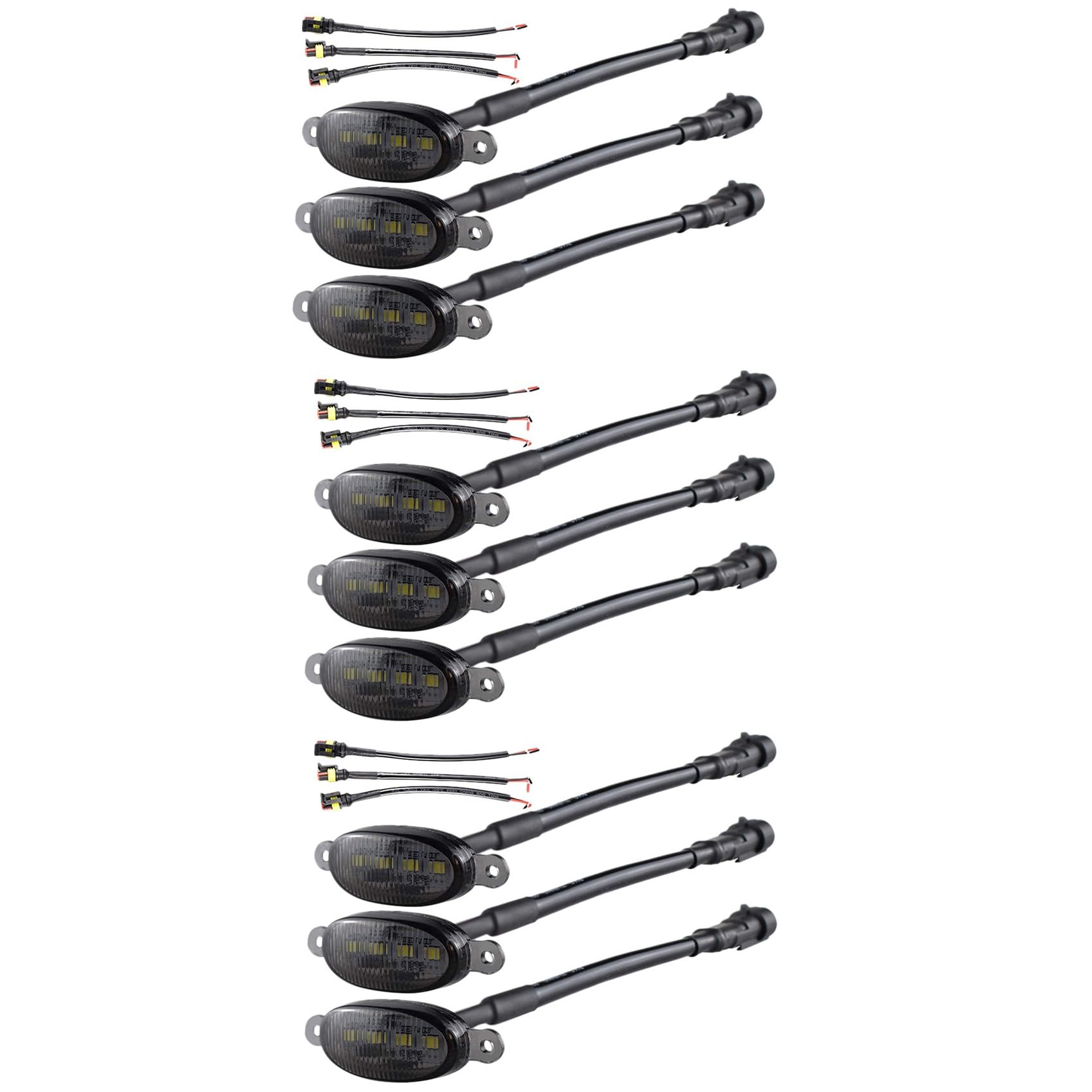 Bloepum 3X Front Grill Lights for Grilles 10-14 & 17-21 Smoked Lens Yellow LED Parking/Running