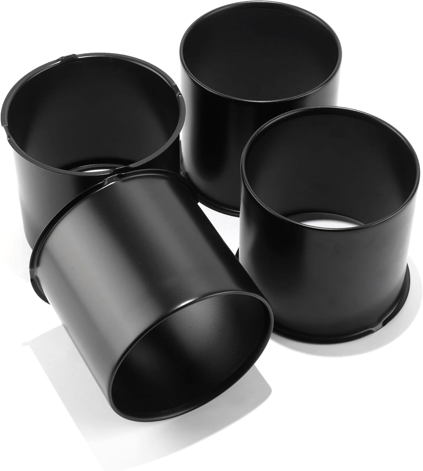 4Pcs 5.15" Push Through Wheel Center Caps Stainless Trailer Open Ended Hub Cap for Truck SUV RV Wheel Rim (Fit 5.15" Bore 4.69" H Matt Black)