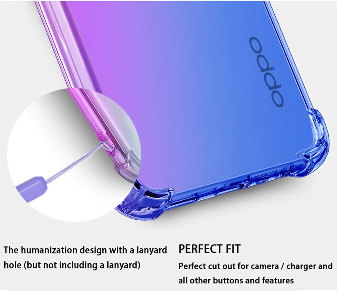 HAOTIAN Cover Per Oppo A52/A72/A92, Custodia Trasparente TPU Antiurto, Angoli Rinforzati, Sottile E Morbida, + 2 Pellicole Vetro Temperato, Colore Oro E Nero - 3