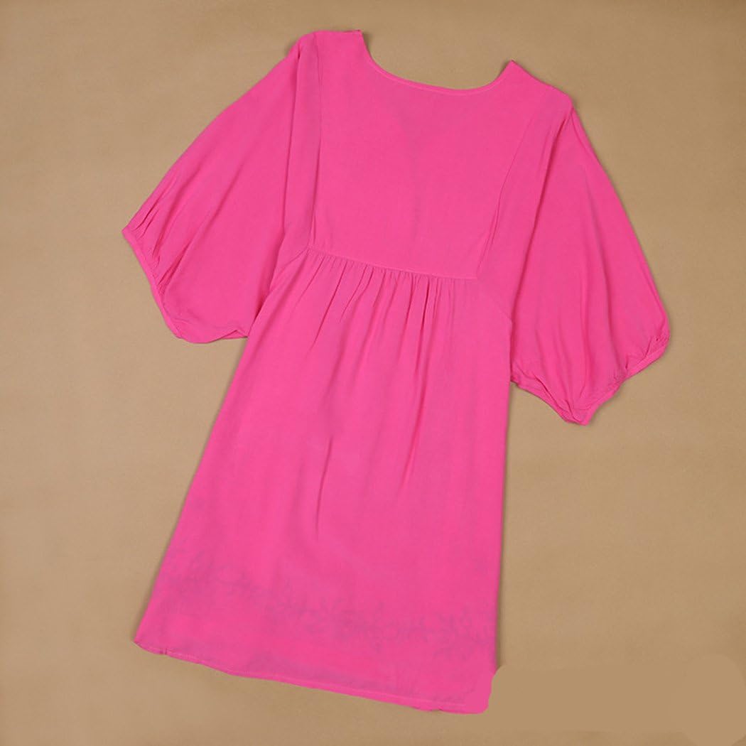 Kafeimali Summer Dress V Neck Mexican Embroidered Peasant Women's Dressy Tops Blouses