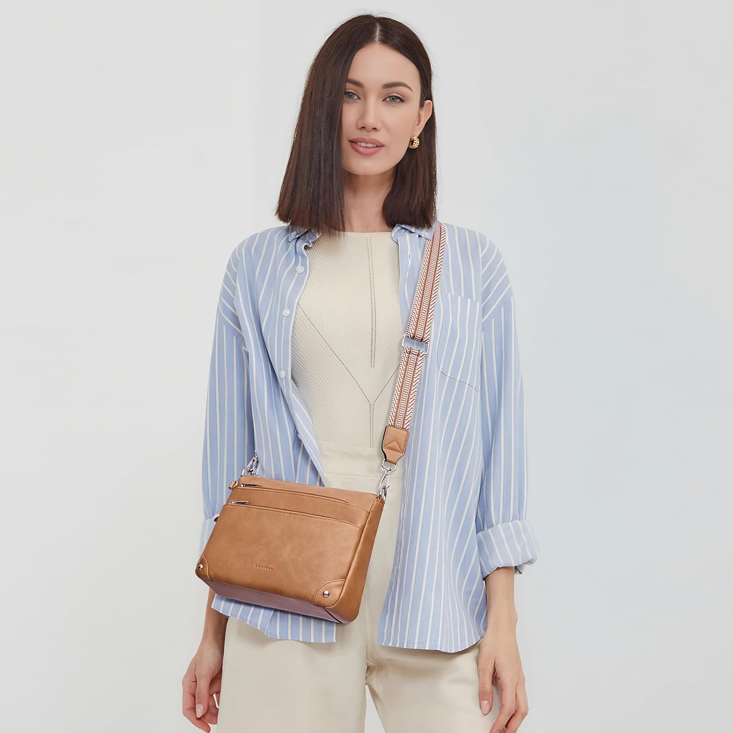 Crossbody Bags for Women Rfid Travel Crossbody Purses Leather Handbags Medium Shoulder bag with Adjustable Strap - Image 2